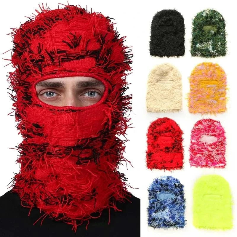 Distressed Knit Balaclava