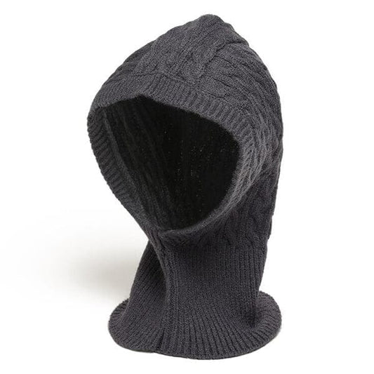 Dark grey knitted balaclava for women