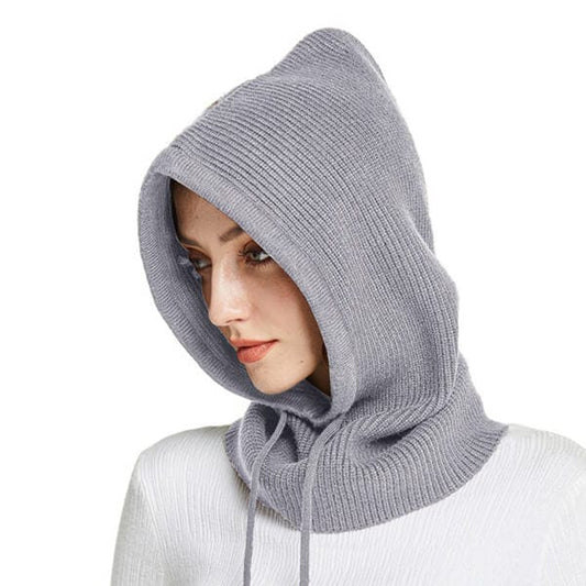 Knitted balaclava hood