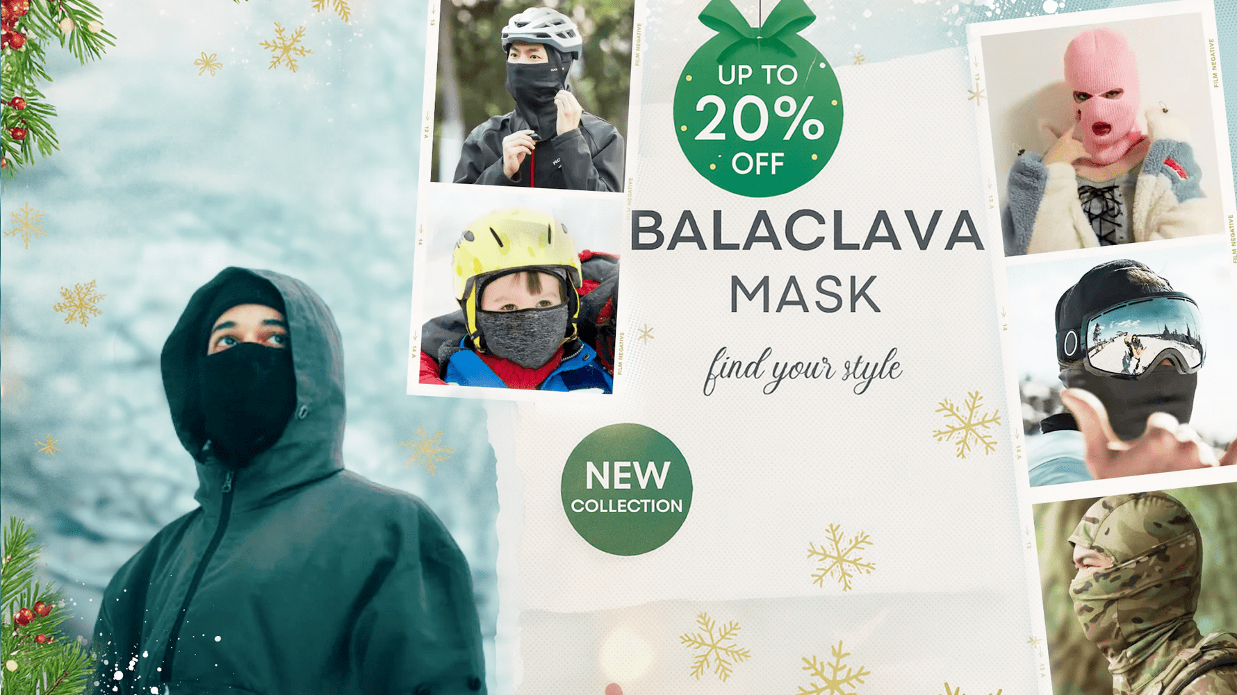 balaclava mask banner xmas