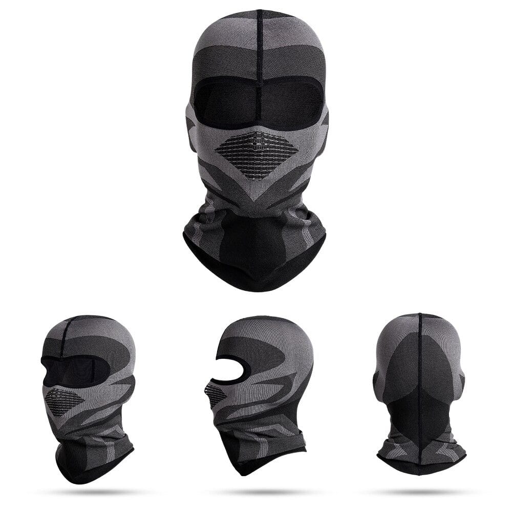 Black and grey balaclava motorcycle