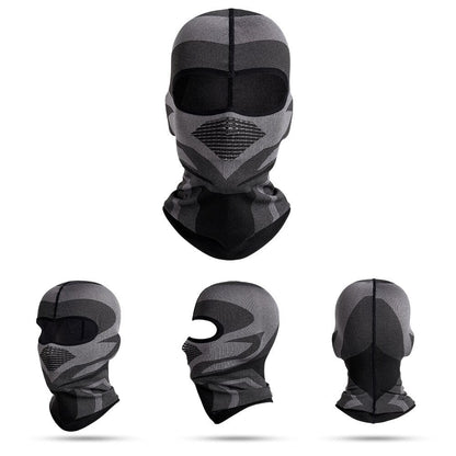 Black and grey balaclava motorcycle