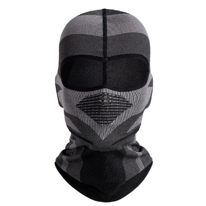 Black and grey balaclava motorcycle