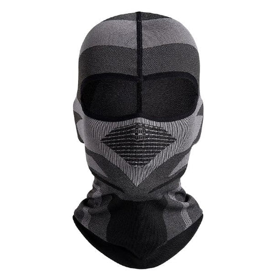 Black and grey balaclava motorcycle
