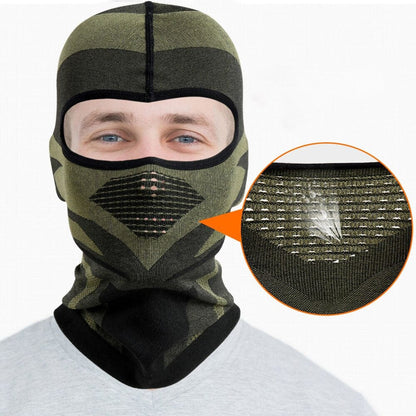 Black and khaki balaclava motorcycle