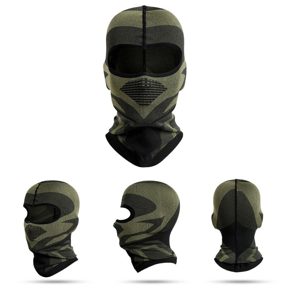 Black and khaki balaclava motorcycle