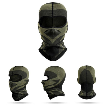 Black and khaki balaclava motorcycle
