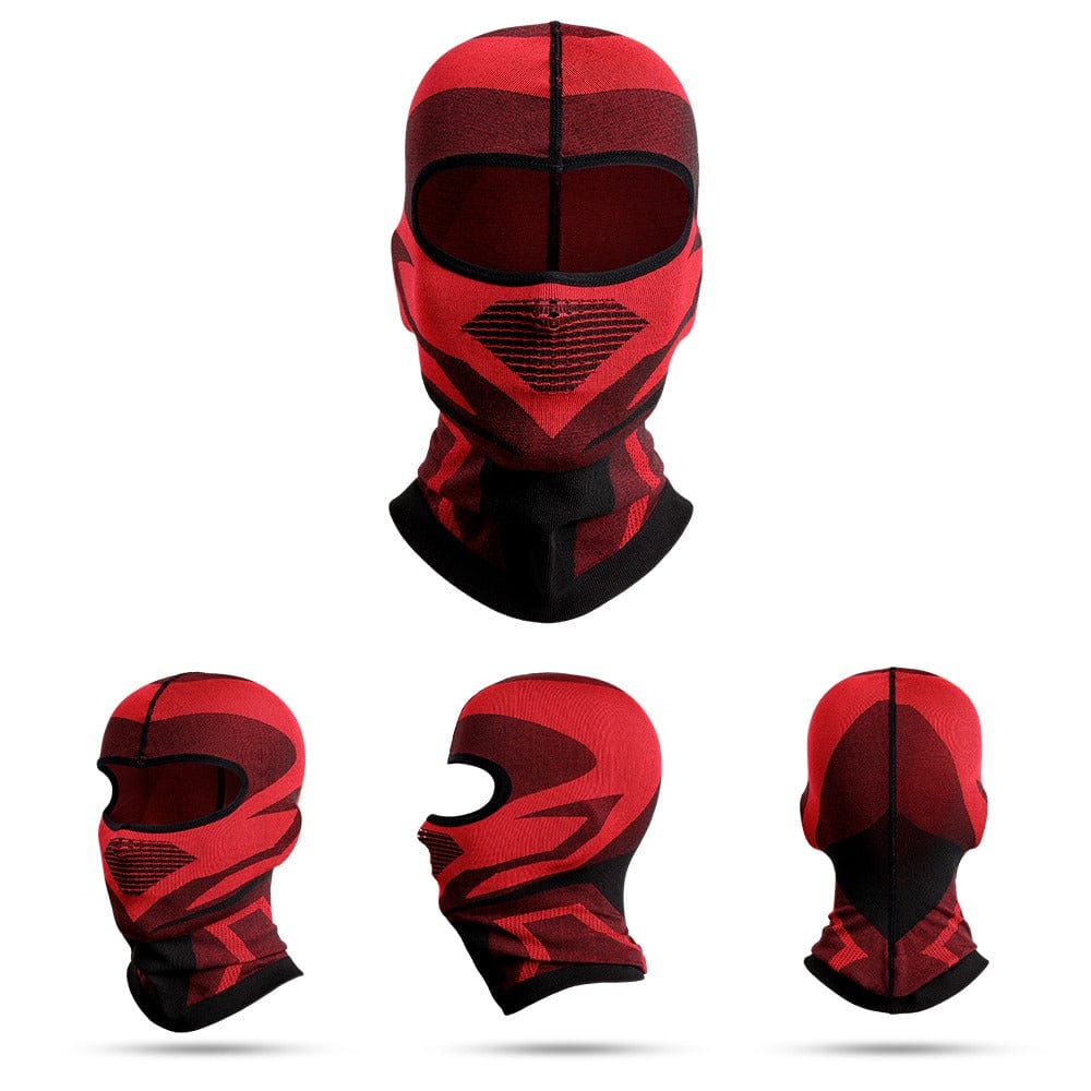 Black and red balaclava motorcycle