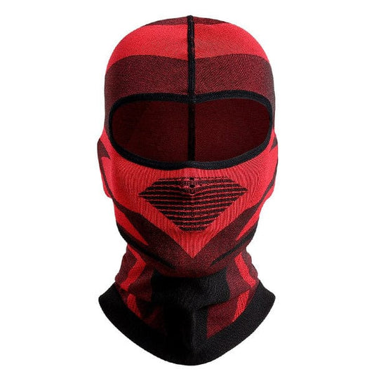 Black and red balaclava motorcycle