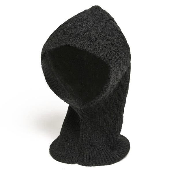 Black knitted balaclava for women