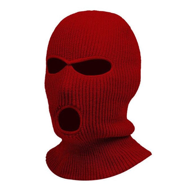 Burgundy balaclava with 3 holes