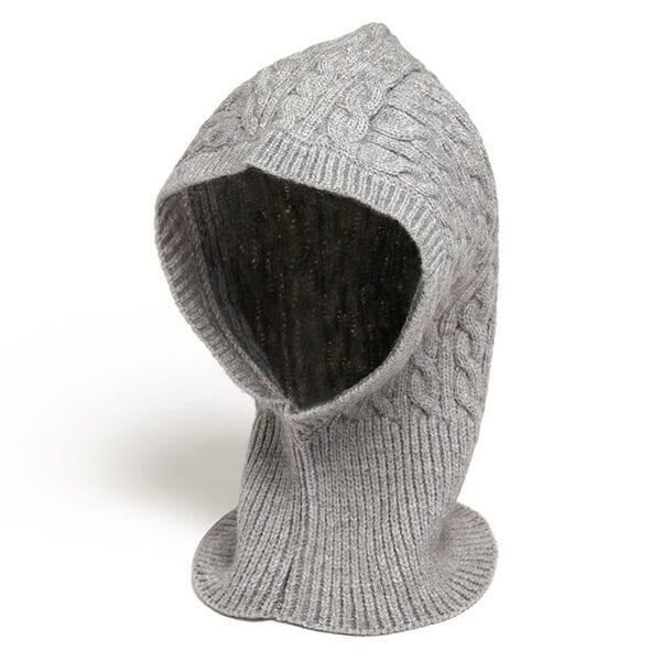 Grey knitted balaclava for women