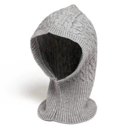 Grey knitted balaclava for women