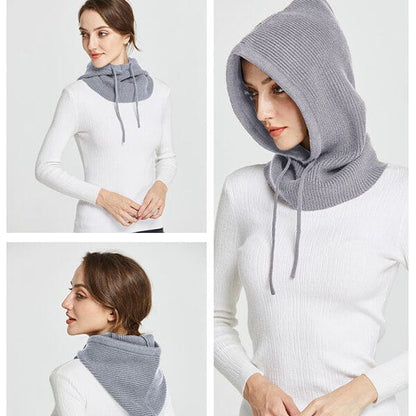 Knitted balaclava hood