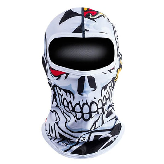 Motorcycle white skull balaclava