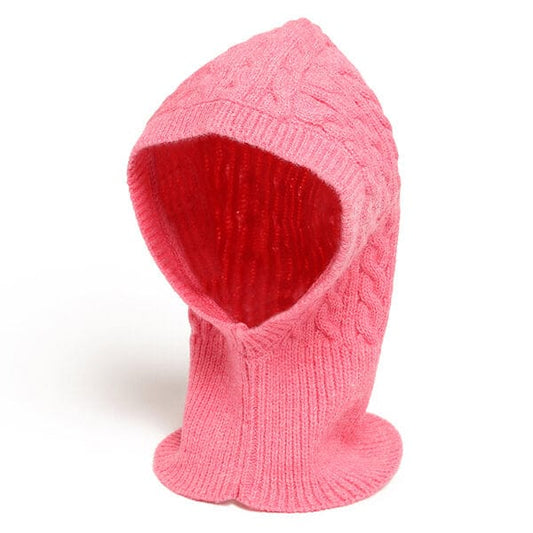 Pink knitted balaclava for women