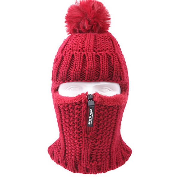 Red balaclava ski mask