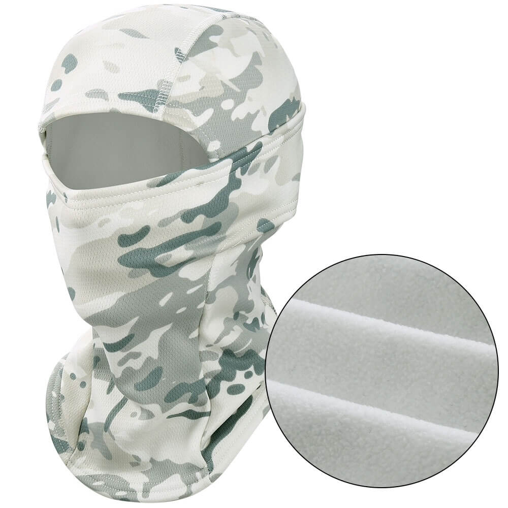 Snow camo fleece balaclava