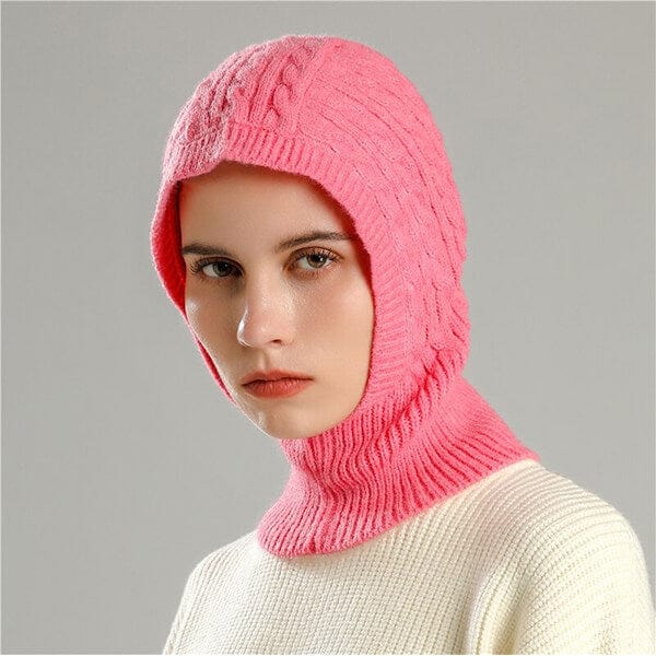 Turquoise knitted balaclava for women
