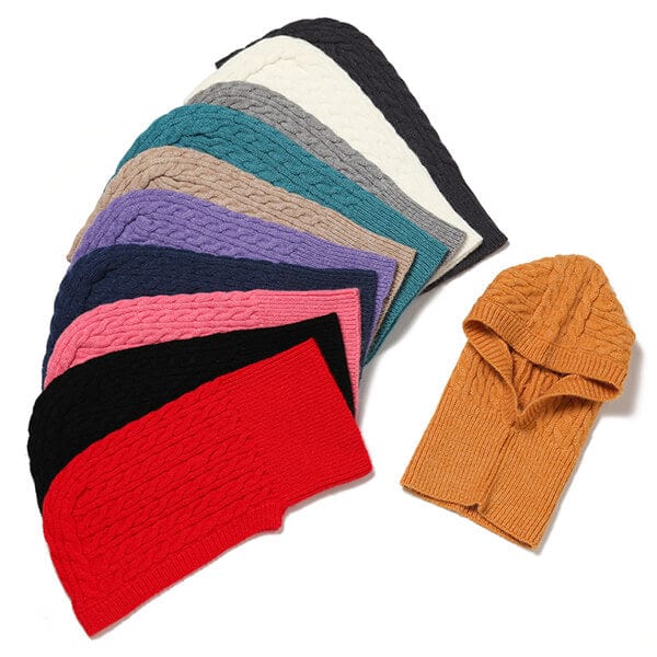 Turquoise knitted balaclava for women