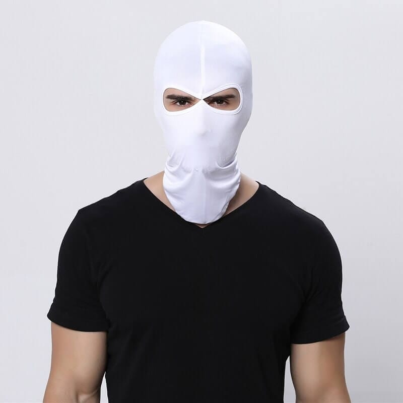 White 2 hole balaclava