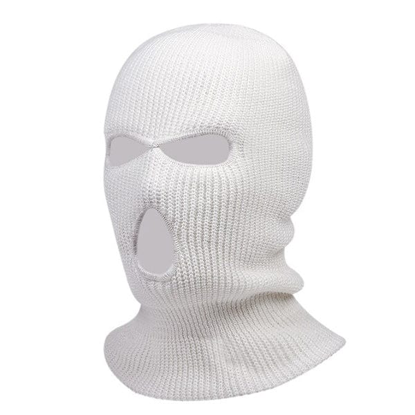 White balaclava 3 hole