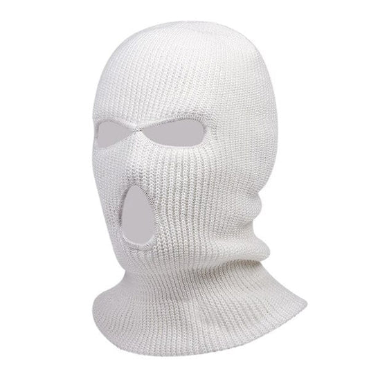 White balaclava 3 hole